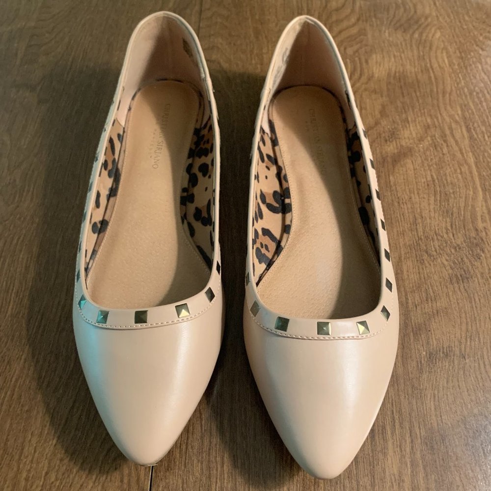 Christian Siriano Stud Gigi Nude Flats